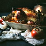 Roast Chicken with Persimmons & Sage